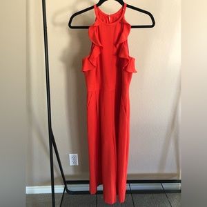 Vince Camuto Ruffle One Piece Wide Leg Pants Romper